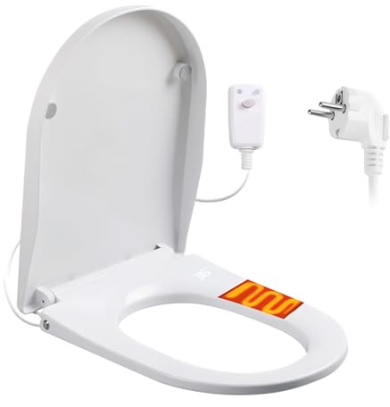 Smart Toilettensitz, Beheizter WC Sitz mit Nachtlicht | Temperaturanzeige und Absenkautomatik, 3 Temperatureinstellungen, Konstanttemperatur, V-Type