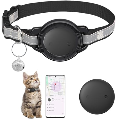 NozlaID Tracker Katze Android - Mini SmartTag Tracker Ohne ABO für Katze - Kompatibel mit Google Find Hub (nur Android Geräte) - Reflektierendes Katzen Tracking Halsbänder (1 Pack)