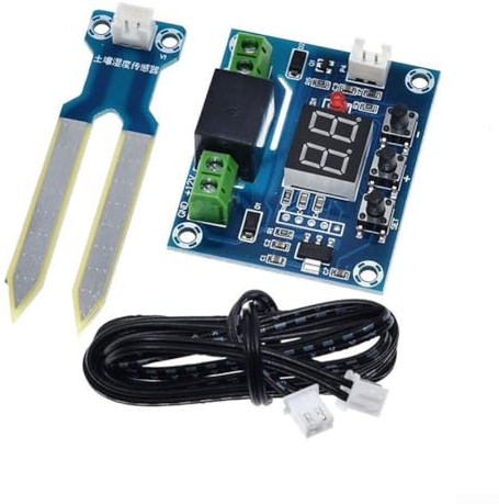 Controlador de sensor de humedad del suelo 12V XHM214 con sonda y módulo de riego automatizado con pantalla digital de humedad para riego constante