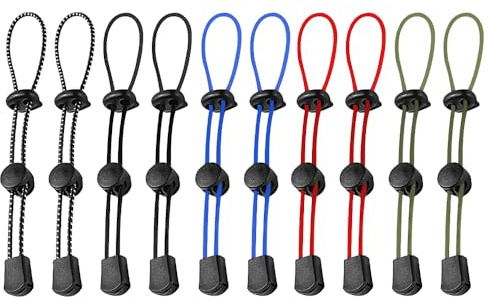 YFTRFR 10 Pièces Corde de élastique, Accessoires de Randonnée Compact avec Boucle de Fixation Ajustable pour Sac à Dos, Vos Affaires de Camping, l'Extérieur, Randonnée, Outdoor(5 Couleur)
