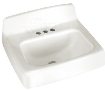 American Standard 4869.004.020 Regalyn Wandbecken, emailliertes Gusseisen, mit 10,2 cm Wasserhahnabstand, weiß