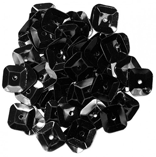 Craft Factory eckige Pailletten für Basteln, 7 mm – Schwarz