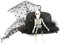 W WIDMANN MILANO Party Fashion 9392N - Minihut mit Skelett und Federdeko, Haarklammer, Hut, Kopfschmuck, Accessoire, Karneval, Mottoparty, Halloween