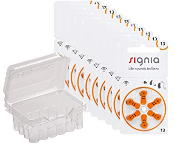 60er Pack kompatibel mit Siemens Signia Typ 13 Hörgerätebatterien (Orange) | Premium Zink-Luft Batterien | Extra langlebig & leistungsstark