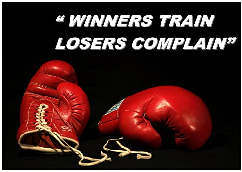 Sieger trainieren, Verlierer klagen- Boxen #12 Bunt Motivationsposter- Motivierende Zitate und Sprüche, Plakat A4 210 x 297 mm