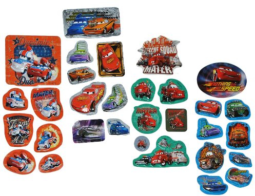 alles-meine.de GmbH 1 * 7 TLG. Set 3-D Pop Up - Sticker/Aufkleber - Cars Lightning McQueen - Kinder Kind z.B. für Stickeralbum Kartensticker Stickerset Auto Abwischbar Plastik