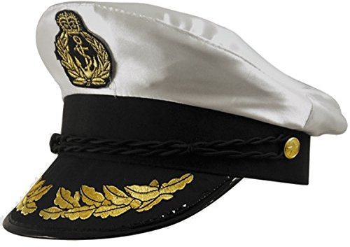 Unisex Mens Womem's Navy Captain Sailor Costume Hat Adult Size Adjustable Cap# One Size