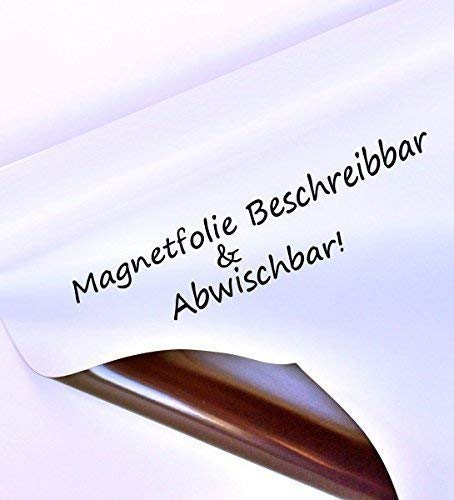 Neu! Magnetfolie roh weiß glänzend - beschreibbar - 0,8mm Stärke - Meterware - 615mm x 1000mm