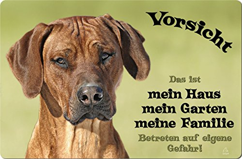 Nanyuk +++ Rhodesian Ridgeback - Metall Warnschild Schild Hundeschild Sign - RRB 21 T1