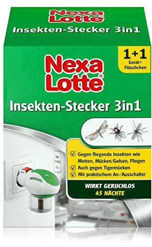 Nexa Lotte - Protección contra insectos 3 en 1, electrovaporizador para insectos voladores como mosquitos, polillas y moscas