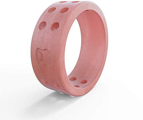 QALO Damen Silikon-Hochzeitsring, konzipiert für den täglichen Gebrauch, bietet eine sichere, praktische Alternative zu einem traditionellen Hochzeitsring Größen 8–16, Misty Rose - Silicone Ring