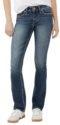 Silver Jeans Co. Damen Plus Size Suki Mid Rise Curvy Fit Slim Bootcut Jeans