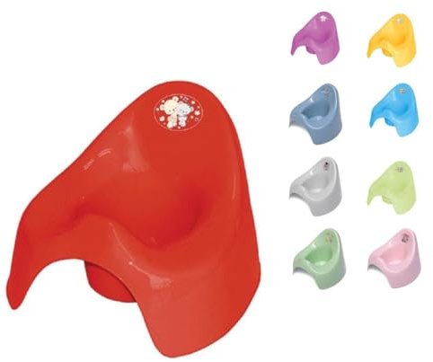 Lorelli Töpfchen aus unbedenklichem Kunststoff, Spritzschutz, leicht zu reinigen rot