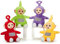 Tele-Tubbies Teletubbies Set 4 Big Plüsch 30cm Po Dipsy Laa-Laa Tinky Winky Original