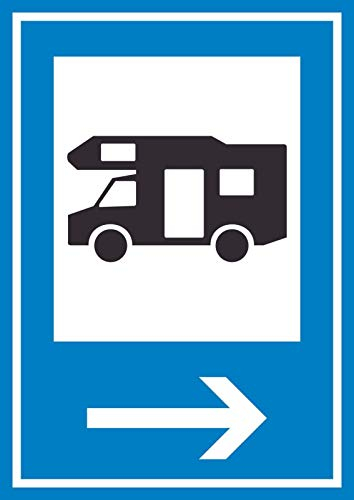 HB-Druck Campingplatz Wohnmobil Schild mit Pfeil rechts A3 (297x420mm)