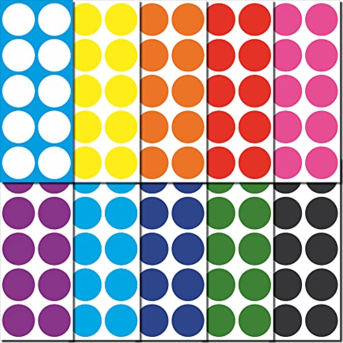 100 Klebepunkte 50mm 5cm Punkte PVC Folie Aufkleber abwaschbar desinfizierbar entkeimbar (Bunt)