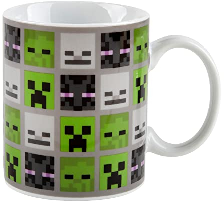Minecraft Taza de cerámica | Bebidas calientes y frías | Hogar u oficina | 312 ml Mob Faces