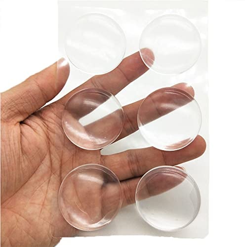 BDHI 6pcs Door Knob Shield Transparent Round Soft Rubber Wall Protector Self Adhesive Door Handle Bumper Pads Silicone Door Stopper for Cabinets and Door Handles(Y45-6)