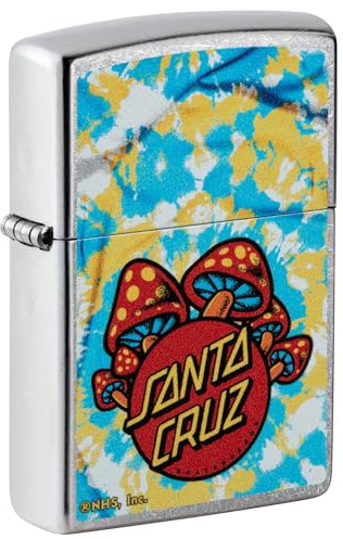 Zippo Sturmfeuerzeug - Santa Cruz Artist, Street Chrome, Color Image - Nachfüllbar - Wiederverwendbar - Windfestes Design - Geschenkbox - Made in USA