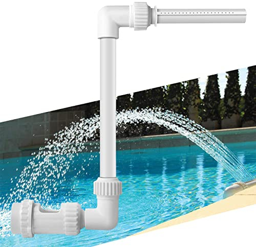 Cascadas para Piscinas, Cascada Piscina Desmontable, Accesorios Piscina Tubular, Fuente Jardin Exterior, Fuentes de Jardines Exteriores Grandes Accesorios Piscina Elevada & Empotrable Estanque Agua