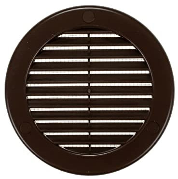 Vent Systems Ø100 mm Braune Lüftungsabdeckung – Runde Lüftungsschlitze mit Flansch – Gitterabdeckung – Integrierter Insektenschutz – HVAC-Lüftungsöffnungen für Badezimmer, Heimbüro, Küch