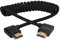 KONDOR BLUE KONDOR Blue 4K Full HDMI Thin Right Angle Braided Cable for On-Camera Monitors, Capture Cards + More, Black