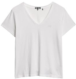 Superdry, T.Shirt Studios SLUB EMB VEE Tee, W1011181A, Optic, 16, Woman, NIÑO