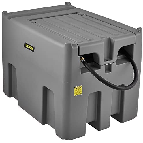 VEVOR Tanque de Diésel Portátil de Polietileno Tanque de Combustible Diésel de 116 Galones con Bomba de Transferencia de 12 V Almacenamiento de Diesel Gris Flujo Máximo de 10,6 GPM para Camión Tractor