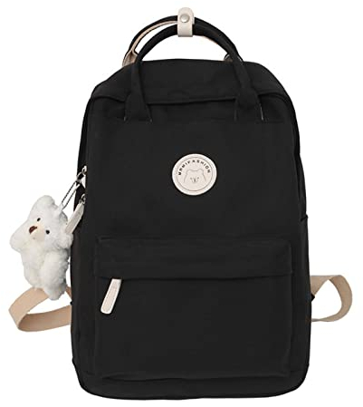 HAIWILL Handtasche Rucksack Damen 2 In 1, Süße Schulrucksack Mädchen Teenager, Damen Rucksack Wasserdicht Kinderrucksack Mädchen für Reisen, Schule, Arbeit, Alltag (X Schwarz)