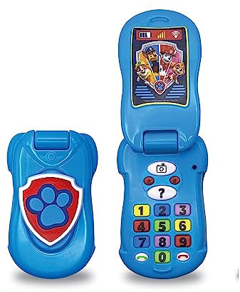 PAW PATROL - Flip-Up Phone - Interactive Learning and Child Development, Colour & Number Recognition, Communication, Memory, Listening, Language, Speech, Vocabulary, Coordination, 18+ Months