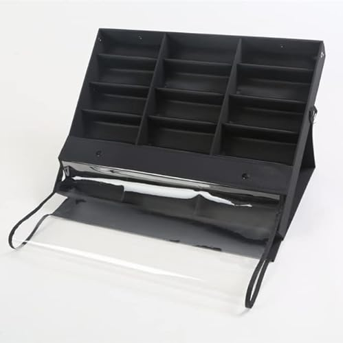 Skybook Brillenbox für 18 Brillen Aufbewahrungsbox und Ständer für Haus und Geschäft Organizer für Brillen Sonnenbrillen und Lesebrillen 47,5 x 37,5 x 6cm (transparente Abdeckungen Schwarz-schwarz)