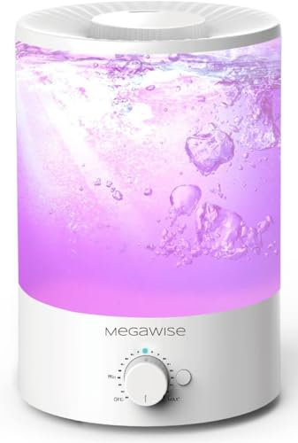 Humidificador de niebla fría H1 - xit (blanco) megawise 3,5 litros, relleno superior, gran capacidad, fácil y seguro, fácil de usar en casa