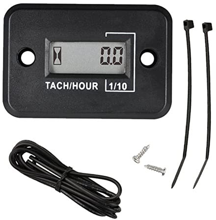 ZYWUOY Digital Hour Meter Tachometer, Chainsaw Tachometer Universal 2-Stroke Tachometer Wireless Fastest Tach for Gas Engine Lawn Mower