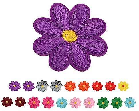 Mixed Color Daisy Flower Patches,Daisy Flower Embroidery Patches,20pcs(4cm) | Applique Patches Iron On Sewing On Flower Patches for Ironing or Sewing on Clothes,Hats,Jeans,Shoes,Bags (Colourful)