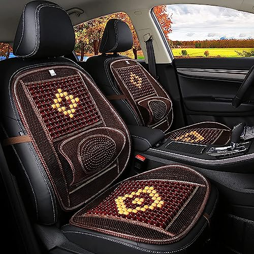 MANUKS Holzperlen rutschfest Sitzauflage Sitzauflagen Sitzkissen Auto Holzkugeln Massage Holzperlen Sitzaufleger Sommer Universal Für Auto Fahrersitz Und Beifahrer Bürostuhl,1 Stück (A)