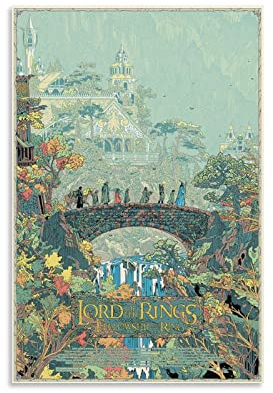 Generic Poster Herr der Ringe, Retro-Illustration, 1 Leinwand-Poster, Wandkunst, Bilddrucke, hängende Foto-Dekoration, Heimposter, Kunstwerke, 30 x 45 cm