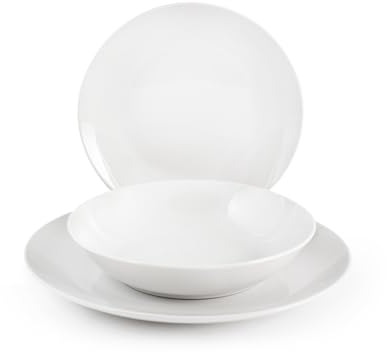 Royal Norfolk Venus Service de table, 18 assiettes, porcelaine, blanc