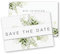15 Postkarten Save the Date I DIN A6 I Blume I Set Hochzeit Wedding Einladungs-Karten I grün-weiß elegant Countdown verspielt I dv1279