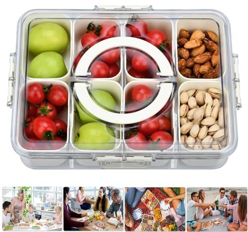 Snackbox Snackteller Snack Spinner Snack Box Wird Für Süßigkeiten Bonbons ,ideal für den Transport Snacks Süßigkeiten Nüsse Keks Obst perfekt für Picknicks Familientreffen und Snackteller im Couchbar