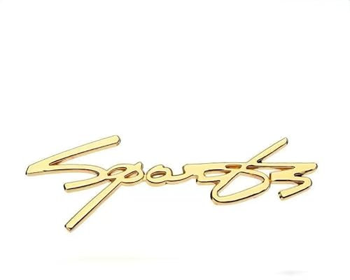 Auto Emblem für Volkswagen T-ROC,Metall Auto Aufkleber Benutzerdefinierte Alphabet Anzahl Symbol Abzeichen Aufkleber Selbstklebend Wetterfest Auto Styling Aufkleber,Gold