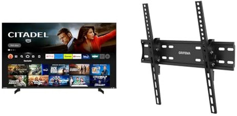 Toshiba 50QF5D63DA QLED 4K Smart Fire TV, TRU Picture, Ultra HD, HDR10, Disney+, Prime & GRIFEMA GB1004-2 Supporto TV Parete Inclinabile, Ultra Sottile Staffa TV