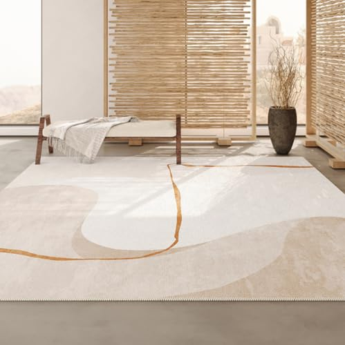 MINTIFNT Wohnzimmer Teppich Licht Luxus Wabi-Sabi-Stil Schlafzimmer Couchtisch Nachttisch Teppich rutschfest leicht zu kümmern, eine große Fläche zu verbreiten das Sofa Bodenkissen nehmen