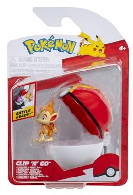 Pokémon PKW3640 - Clip'n'Go Poké Ball - Panflam & Wiederball, offizieller Pokéball mit 5 cm Figur