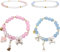 Yoimckay 2 Stück Anime Crystal Bead Bracelet, Cartoon Armbänder Mädchen,Kawaii Schmuck Mädchen,Verstellbares Bettelarmband,Niedlich Dog Charm Bead Armband, Freundschaftsarmbänder Geschenk für Mädchen