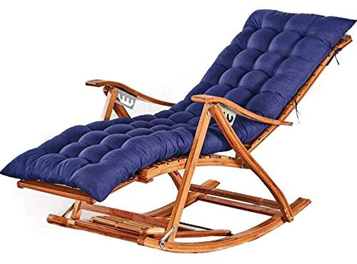 QUSYZD Sedia a Dondolo in bambù Sun Sedia reclinabile Pieghevole per Esterni Sedia da Giardino per pisolino Sedia per Anziani Sedia Relax con poggiapiedi Estensibile e,