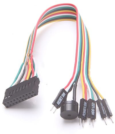 20 cm integrierte Jumper-Leitung, 20P-Kabel, Drahtverbinder, Reset SW/Power SW/Power LED/Power LED-/HDD-LED-Verlängerungskabel, Q-Stecker für ASUS