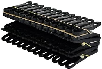 LAGUELLE - 36 Pinzas para La Ropa De Plástico – 100% Reciclables, Resistentes A Los UV con Agarre Suave Que Protege La Ropa Sin Dejar Marcas - Negro