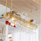 JAGHAWXL Barregale, Likörregal, Wandmontage, mit hängendem Weinglashalter, Regal for Likörflaschen, schwimmender Barschrank, Minibar, Flaschenregal, Weinregal(Gold with Light,100 * 25cm)
