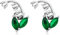 Sterling-Silber-Schmuck, 925er Sterling-Silber-Maiglöckchen-Ohrringe mit eingelegtem grünem Stein, Ohrstecker für Damen