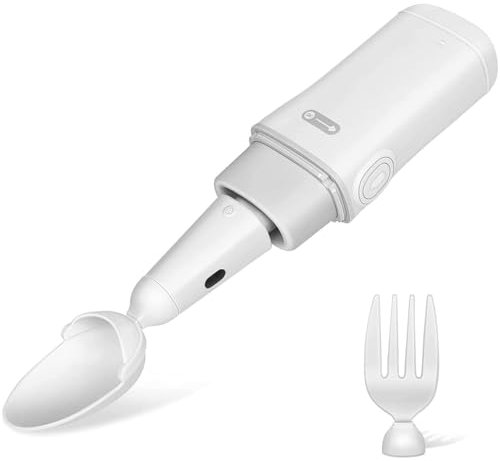 CFDZCP Parkinson Spoon For Hand Tremor, Partable Steady Spoon And Fork With Self Stabilizing Smart Lift Kit, For Parkinsons Patients Intelligent Eating Assistance